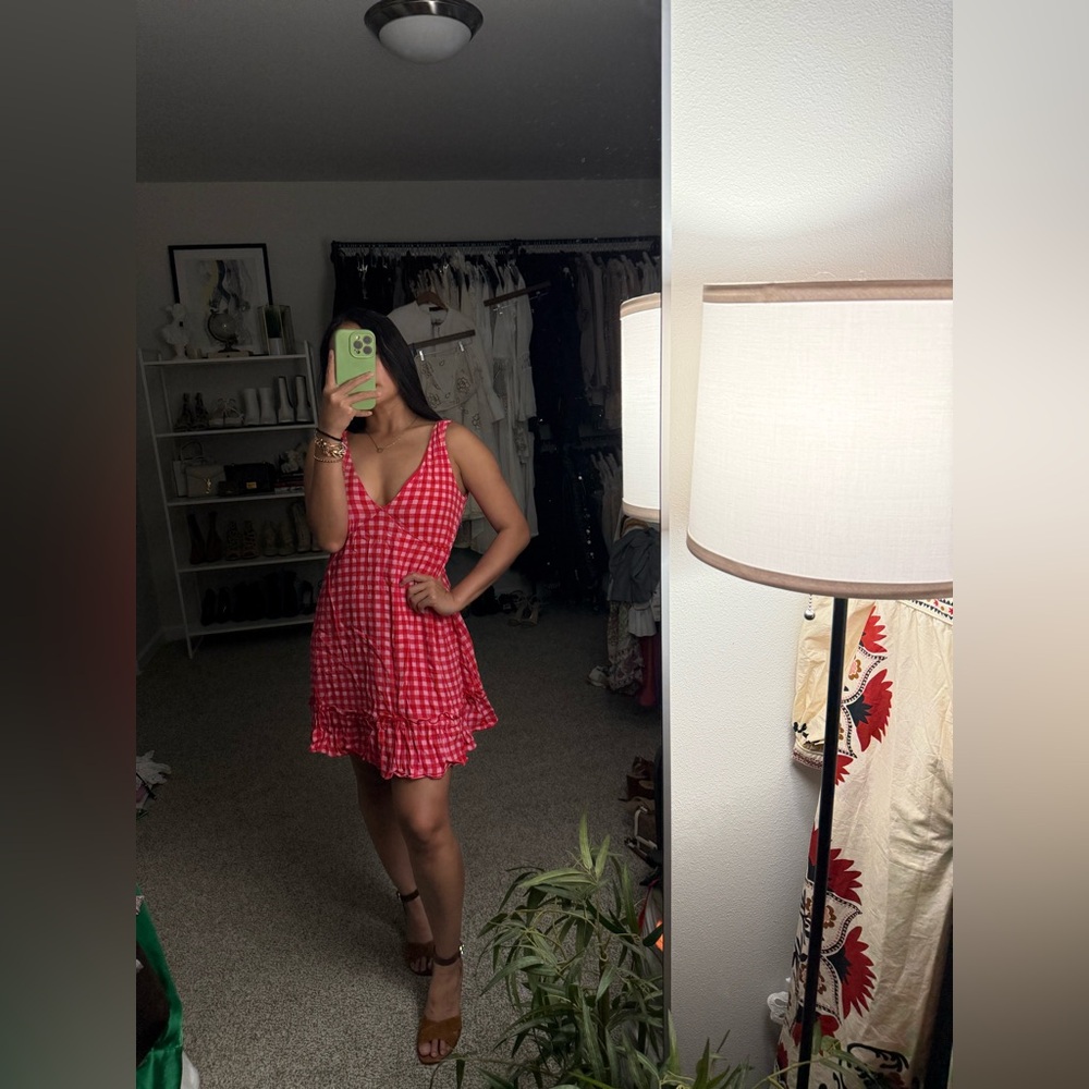 Red Gingham Mini Dress